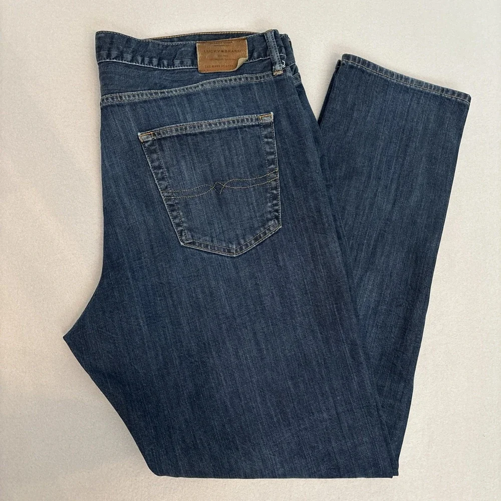LUCKY BRAND 40x34‎ 410 athletic Slim Men's Dark Wash Jeans EXCELLENT Fast Ship
